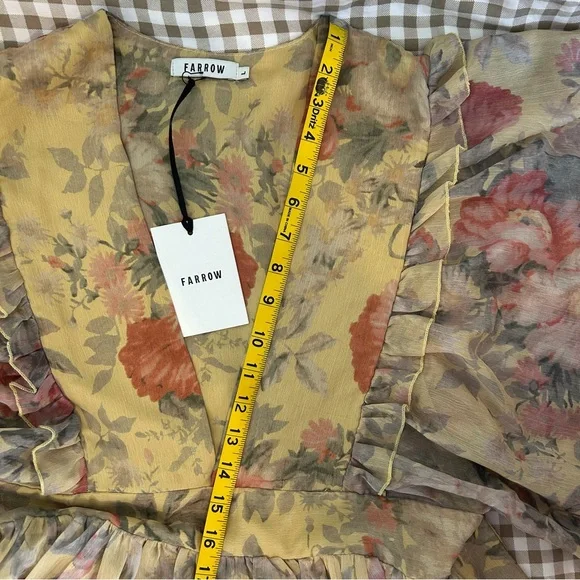 FARROW Spring Floral Whimsical Flowy Long Sleeve Christelle Maxi Dress | Size L - Picture 14 of 15